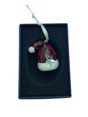 Swarovski Retired Crystal Santa Hat Ornament In Box